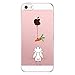 Caler Hülle Kompatibel/Ersatz für iPhone SE/5S/5 Hülle Silikon Transparente Ultra Slim TPU dünne stoßfeste mit Motiv Tasche Etui Schutzhülle Case Cover(Kaninchen Karotte)