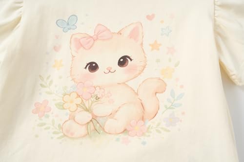 Image of Mud Kingdom Toddler Little Girls T-Shirts Colorful Love Heart Printing Ruffle Sleeve Valentine's Day Tees Casual Summer