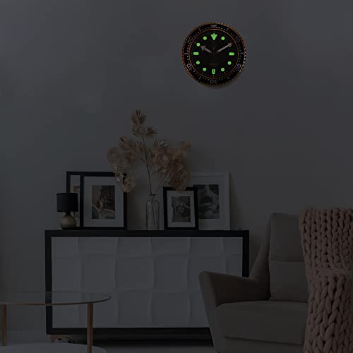 Lafocuse Night Light Black Wall Clock Glow In The Dark, 12 Inch Silent Non-Ticking Luminous Wall Clock For Kitchen Living Room Décor Bedrooms Garage #TOP2