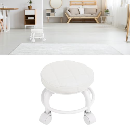 Tabouret de Pédicure en Cuir PU, Tabouret Roulant Bas, Tabouret de Garage avec roulettes, Siège à roulettes Bas, Chaise à roulettes Pivotante à Roue...