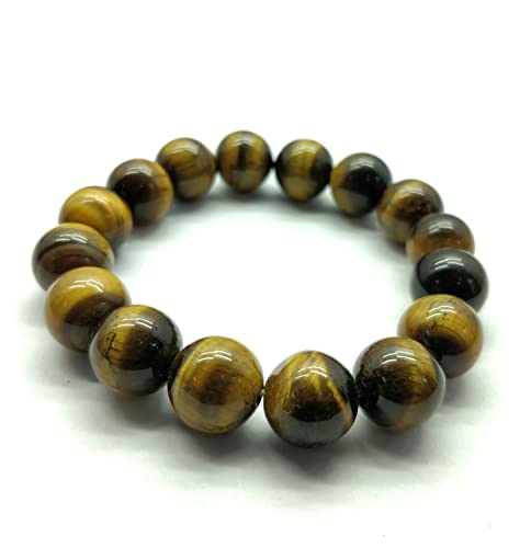Bracelet de lithothérapie en oeil de tigre 12mm pour la méditation et la protection