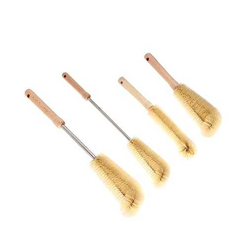 COLLBATH 2 Sets 4pcs Bottle Brush Bottle Cleaning Tool Bottle Cleaner Brush Straw Cleaner Brush Bottle Scrub Brush Cup Cleaner Bottle Feeding Bottle Cleaning Mug Brush Water Cup Wooden