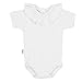 BABIDU Body Collo Volante Manica Corta vestibilità Aderente, Bianco, 9 Mesi Unisex-Bimbi