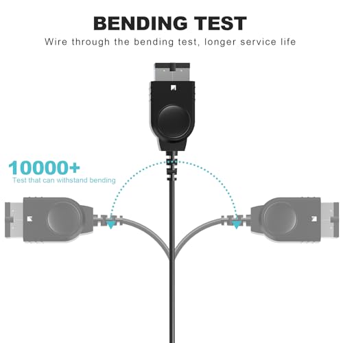 Dgzfle Gameboy Advance SP (GBA SP) USB Power Charger Cable, GBA SP Charger 3.9ft USB Cable for Nintendo DS Original Console (Black)