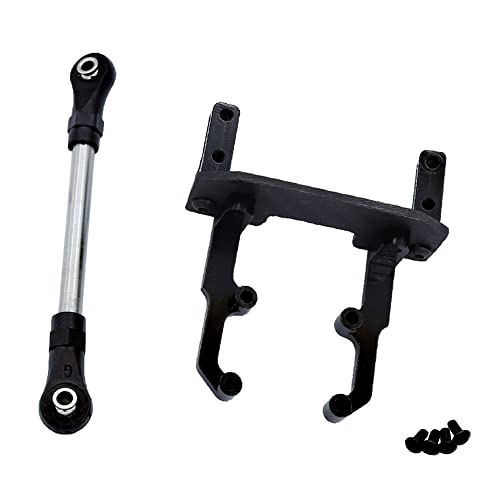 Carbon Fiber Metal Servo Mount Stand with Steering Link for 1/10 RC Crawler Car Axial SCX10 II 90046 AR44 Axle Upgrade Parts (Black)