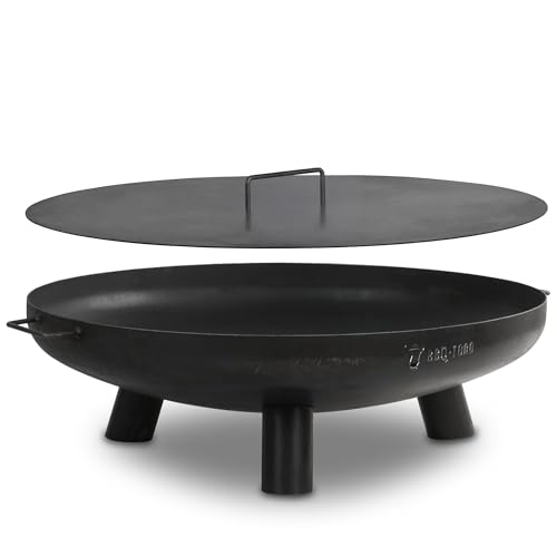 BBQ-Toro Edelstahl Ø 80 cm mit Deckel | Schwarz | Outdoor...