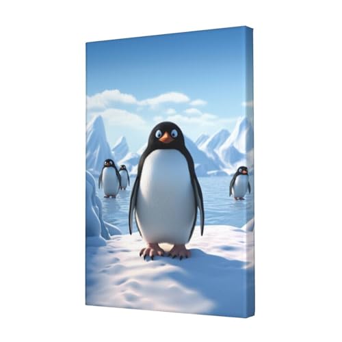 Impression toile pingouin 30x45 cm - Poster mural animalier pour decoration de salon