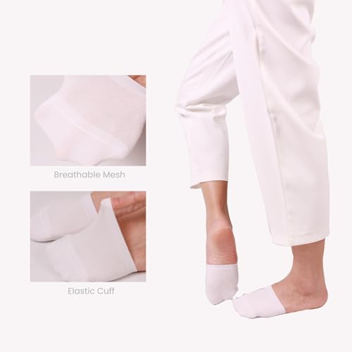 Image of Toe Socks for Mules, Half Socks No Show Toe Toppers Covers for Women, Invisible Footies for Flat Clogs 4 /6 /8 pairs