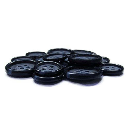 Buttonmode Luxury Suit Buttons 16Pc Set Includes 4 Buttons Measuring 20Mm (3/4 Inch) For Jacket Front And 12 Buttons Measuring 15Mm (9/16 Inch) For Jacket Sleeves And Pants, Blue Navy, 16-Buttons #TOP3
