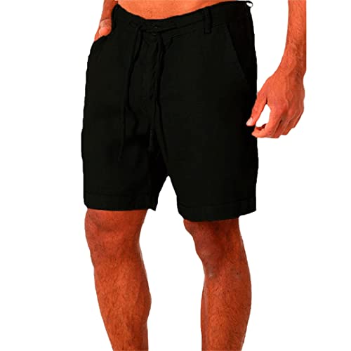 Short en lin pour homme d'une élégance naturelle AXEBHPED noir M