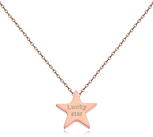 Preisvergleich Produktbild CKAWM Halskette Rose Gold Halskette Weibliche Einfache Fünfzackige Stern Schlüsselbeinkette