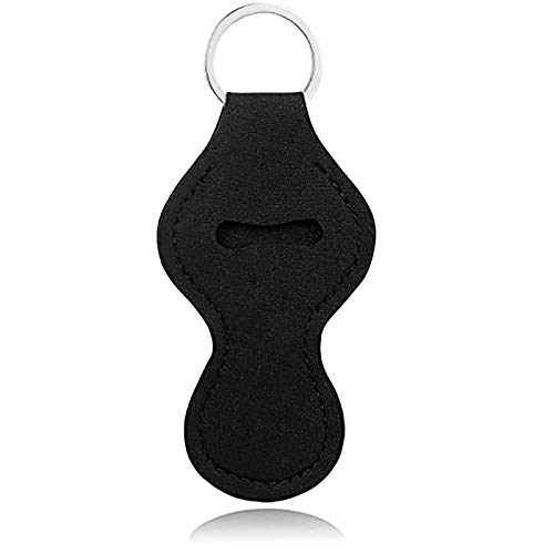 ROSTIVO Chapstick Holder Keychains for Women Lipstick Holder Keychains (Black)