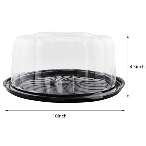 Feoowv 10INCH 5Pcs Round Cake Carriers For Transport Plastic Disposable Cake Containers Carriers thumb #1