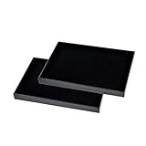 Ginasy Black Velvet Stackable Jewelry Tray Showcase Display(Jewelry Showcase 2PCS)