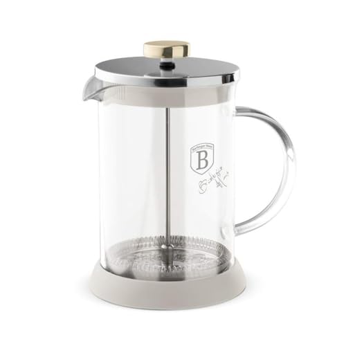 Berlinger Haus French Press Caffettiera | 600 ml vetro borosilicato con filtro in acciaio inox | Resistente al calore e facile da pulire | Sahara Collection