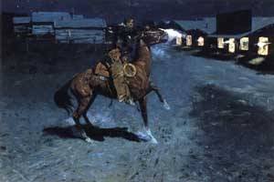 Tableau vintage Frederic Remington pour habiller un mur vide peinture à l'huile 12 x 16 pouces