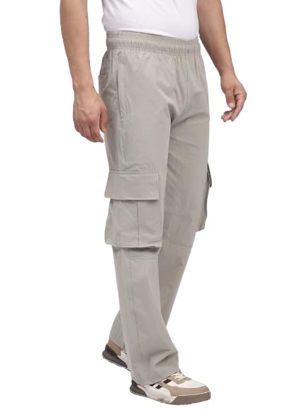 Men's Straight Fit Cargo Pants – Sizes M to 2XL | 6-Pocket Regular Leg Trousers with Double Stacked Cargo Pockets & Full Elastic Waistband-image-39