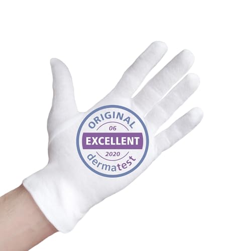 Guantes de algodón blanco, guantes hidratantes, guantes de hilo hechos de 100% algodón para su protección cuando tenga la piel seca, 1 par M