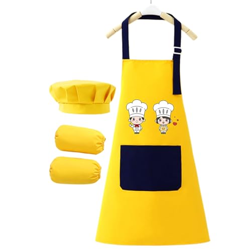 Delantales infantiles para cocinar, delantal ajustable para manualidades, delantal de pintura para niños | para 2 – 12 años para hornear, cocinar, comidas, aulas, hogar, jardín, cocina, al