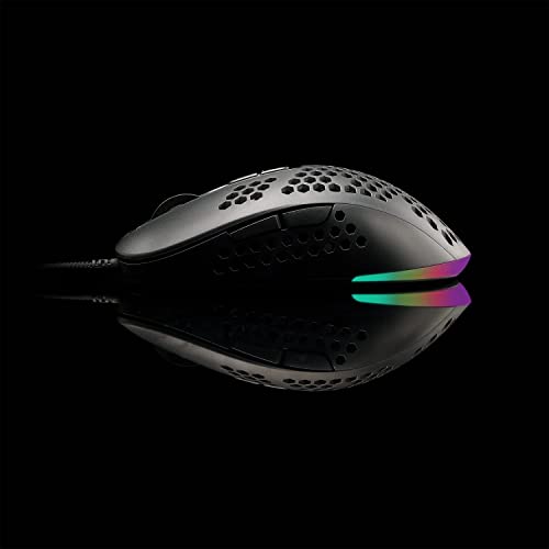 Image of (Refurbished) Cosmic Byte Orcus RGB Honeycomb Gaming Mouse with Software, Ultra Lightweight 74Grams, Braided Cable (Black)