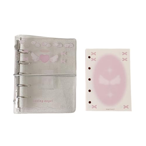 リフィル60枚付き シール帳 バインダー 可愛い オープン ミニサイズノート M5 サイズ メモ帳 かわいい パステル文具 キャラクター文具 女の子 文房具 手帳 デコレーション リングノート 小さいサイズ 韓国風文具