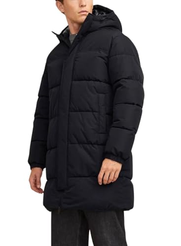 JACK & JONES Jjebradley Long Buffer Sn Abrigo Acolchado, Negro, XXL para Hombre
