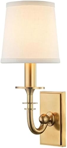 Hudson Valley Lighting 8400-AGB Carroll - Aplique de pared de una luz - 5 pulgadas de ancho por 13 pulgadas de alto, color acabado latón envejecido