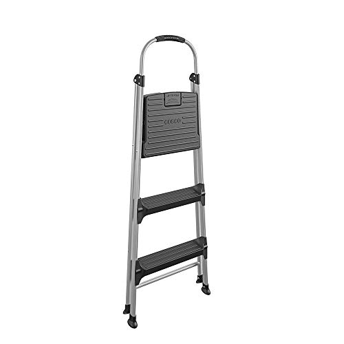 Cosco Signature Step Stool Three-Step Aluminum with Plastic Steps