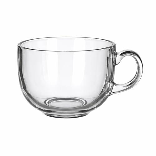 Image of Small Round Glass Tea Coffee Cup 150 ml (Set of 1), Clear Crystal Espresso Mug with Handle for Hot & Cold Drinks