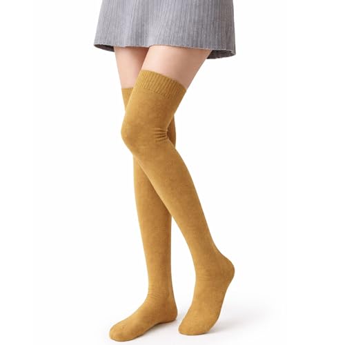 Image of Kaththai Wool Warm Thigh High Socks for Women | Soft & Breathable Knit Thermal Leg Warmers | Versatile Multi-Way Wear, Knee-Length | Winter & Fall Essential