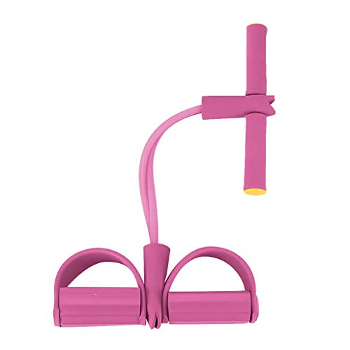 YiMiny Leg Stretcher Ankle Puller Sit Up Mat Pull Rope Foot Pedal Exerciser Fitness Equipment Yoga Belt Strap for Stretching Improve Back and Waist Flexibility(Pink)