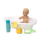 Melissa & Doug Mine to Love Baby Doll Bathtub and Accessories Set (6 pcs) - White