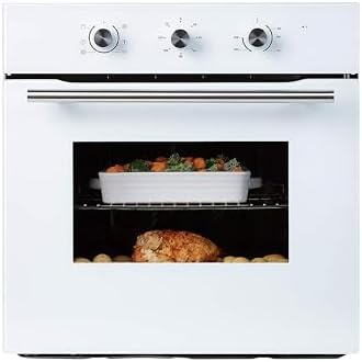 Cookology 60cm Built-in Single Electric Fan Oven - Even Heat Distribution - Multiple Cooking Functions - Mechanical Timer - Standard Housing Fit - White