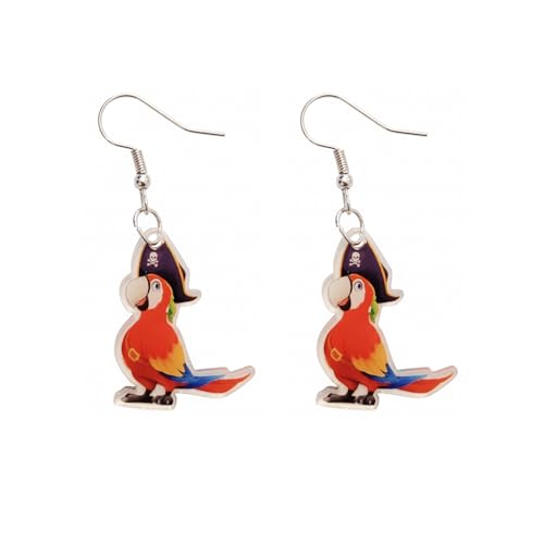 ROSTIVO Pirate Parrot Earrings for Women Colorful Bird Jewelry for Costume Parties Beach Vacations Festivals & Gifts