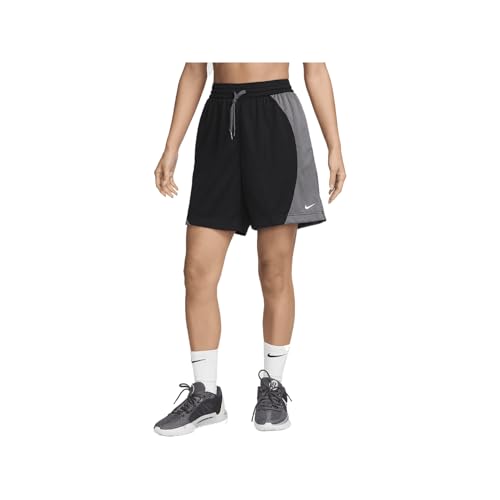 Nike Essential Women’s Dri-FIT Mesh Basketball Shorts (Black/Iron Grey/White, FQ4538-010) Size Medium