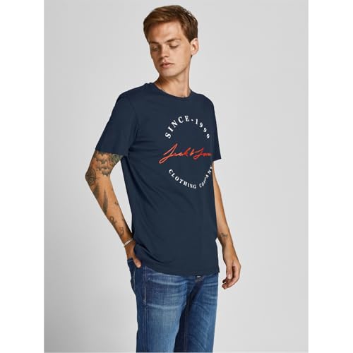 JACK & JONES Herren-T-Shirt, kurzärmelig, 5er-Pack, Weiß/Grau/Burgunderrot/Khaki/Marineblau, S – Ansicht 2