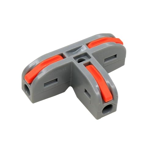 Image of ZIVIK 50 Pcs T-Shape 3 Way Wire Conductor Quick Cable Splitter Electrical Connectors Push-in Terminal Block Universal Wire Connectors for AWG 28-12 Cable, Wire Connector /Wire Jointer Cable Clamp