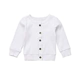 Seyurigaoka Newborn Baby Boys Girls Knit Cardigan Sweater, Infant Button-Down Cotton Sweater, Unisex