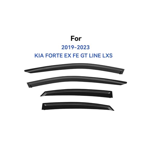 Image of Window Visors Rain Guards for 2019 2020 2021 2022 2023 2024 Kia Forte, Out-Channel Window Vent Wind Deflectors Visors Shades for 19 20 21 22 23 24 Forte
