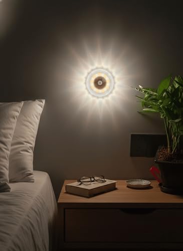 Image of Motion Sensor Light Indoor with Remote, Rechargeable Magnetic Wall Light, Battery Operated Motion Sensor LED Night Light Home, 15 RGB & 10 Modes, Wireless Wall Sconces for Bedroom, Temple