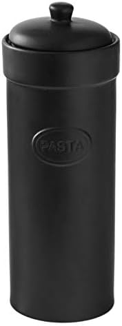 BIA - Pasta Jar - Pasta Container Storage - Stoneware Kitchen Storage - Matte Black Pasta Jars, Kitchen Storage & Organisation