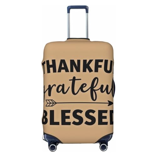 Travel Luggage Suitcase Protector Luggage Case - Thankful Grateful Blessed, High Elasticity Anti-Scratch Baggage Case Zipper Protective Cover, Fits 19-32 inch Luggages