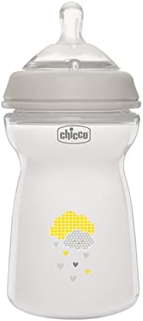 Chicco Butelka Natural Feeling, Antykolkowa, Dla Niemowląt 6 miesięcy + 330 ml, z Miękkim i Elastycznym Silikonowym Smoczkiem, Odpowiednia do Karmienia Naprzemiennego, Przepływ Szybki, kolor neutralny