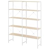ぼん家具 オープンシェルフ 5段 ラック 棚 幅121.6×奥行31.3×高さ155cm スチールラック 木製 収納ラック おしゃれ リビング ナチュラル