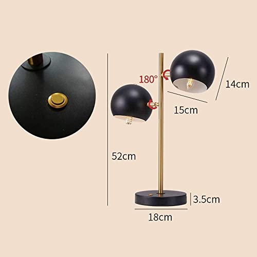 Lampe de Bureau Double Tête Noire E14 Minimaliste pour Studio - 7