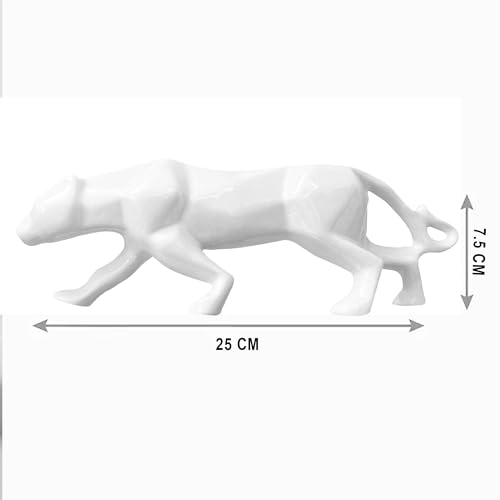 Image of Xtore Modern Geometric White Panther for Home Decor (Pack of 1, White)
