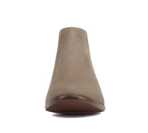 Image of Soda Women's Mug Round Toe Faux Suede Stacked Heel Western Ankle Bootie