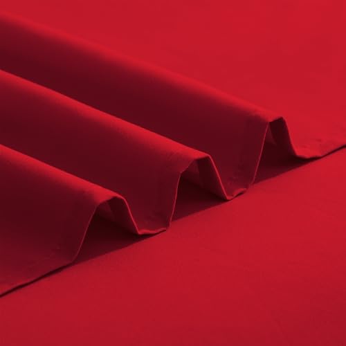 Image of Elegant Comfort Luxurious 1500 Premium Hotel Quality Microfiber Three Line Embroidered Softest 4-Piece Bed Sheet Set, Wrinkle and Fade Resistant, Full, Red