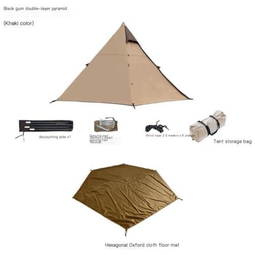 Carpa camping doble capa vinilo resistente al viento y lluvia miniatura 2