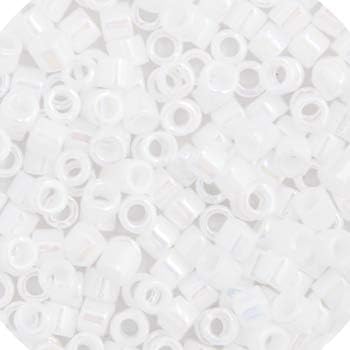 Miyuki 15/0 Delica Seed Beads 5.2gms - DIY Bead Jewelry in White Pearl Opaque AB